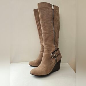 BCBGeneration Watson Taupe Knee High Wedge Boots